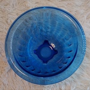 Vintage Blue Glass Molded Bowl